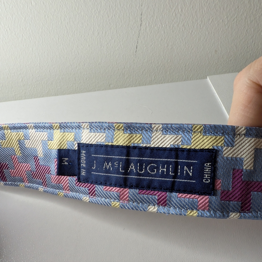 Pastel Houndstooth Print Women's Fabric Belt - Blue - Picture 2 of 3